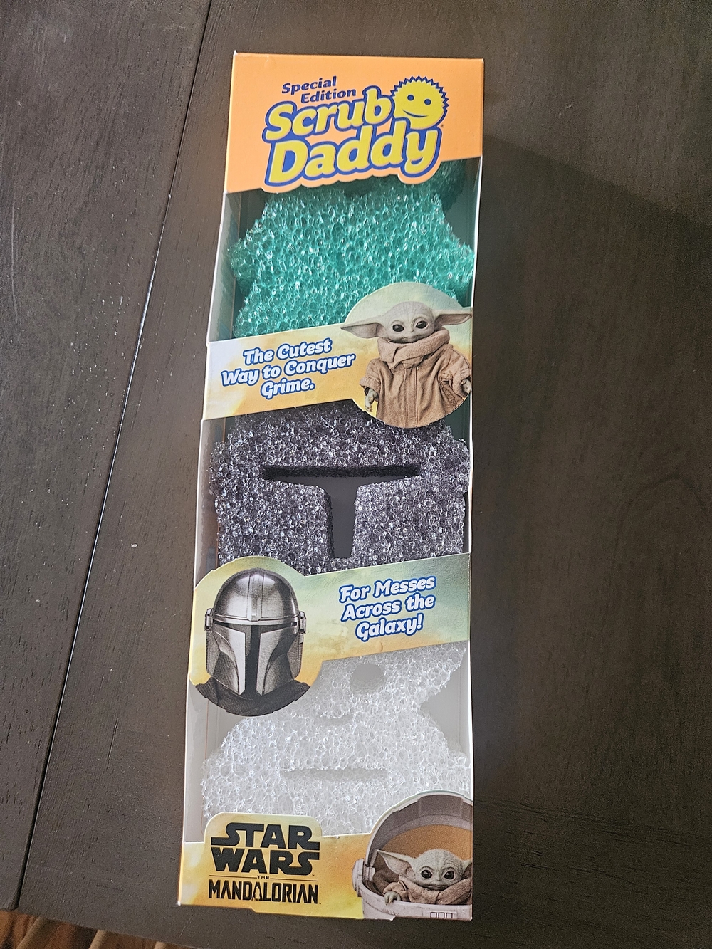 Scrub Daddy Kids Cleaning Sponges - Star Wars Mandalorian (Green, Gray, White)